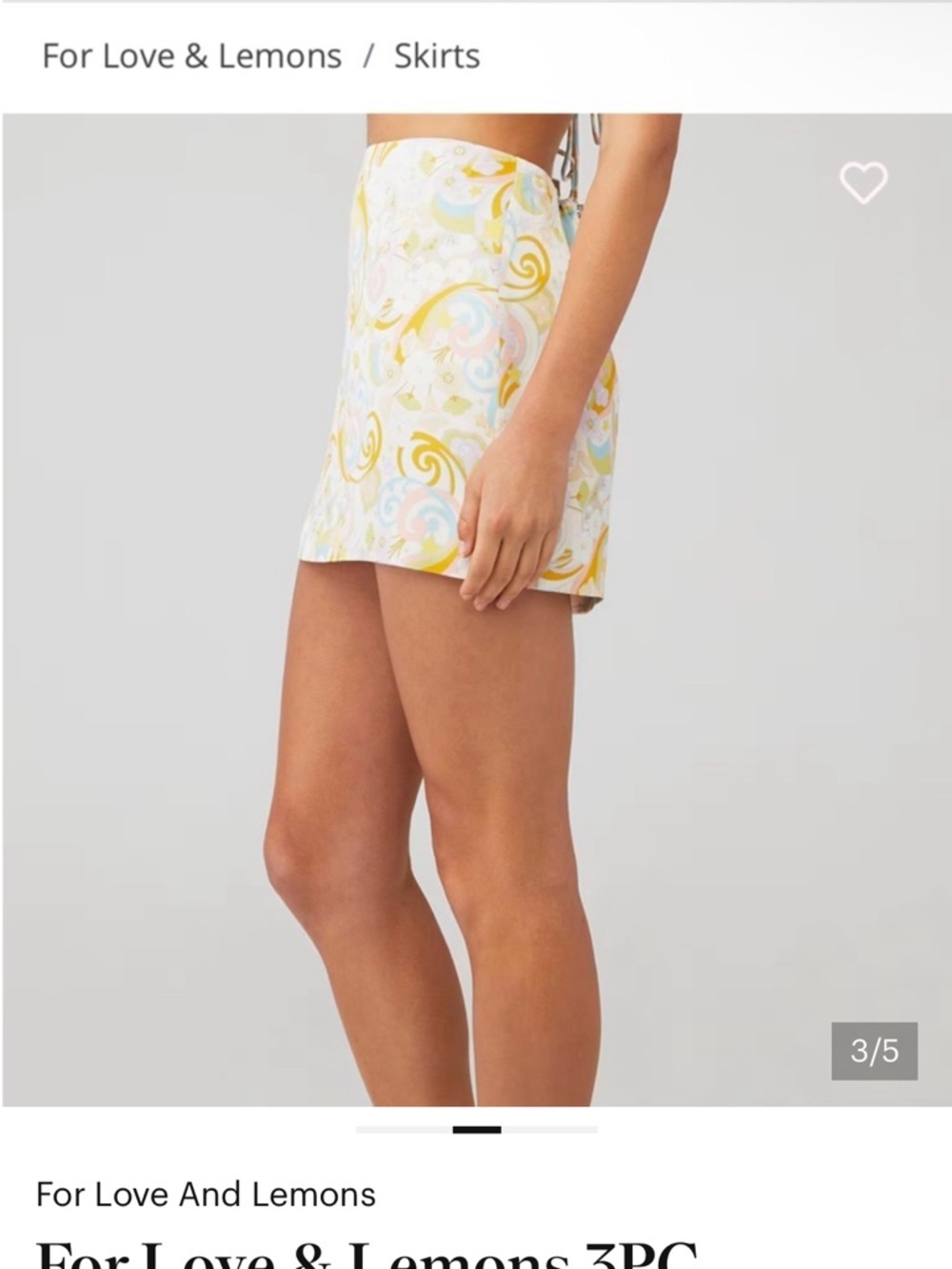 For Love & Lemons Aiko Mini Skirt Small NWT High Waist Retail $135 - Picture 3 of 4